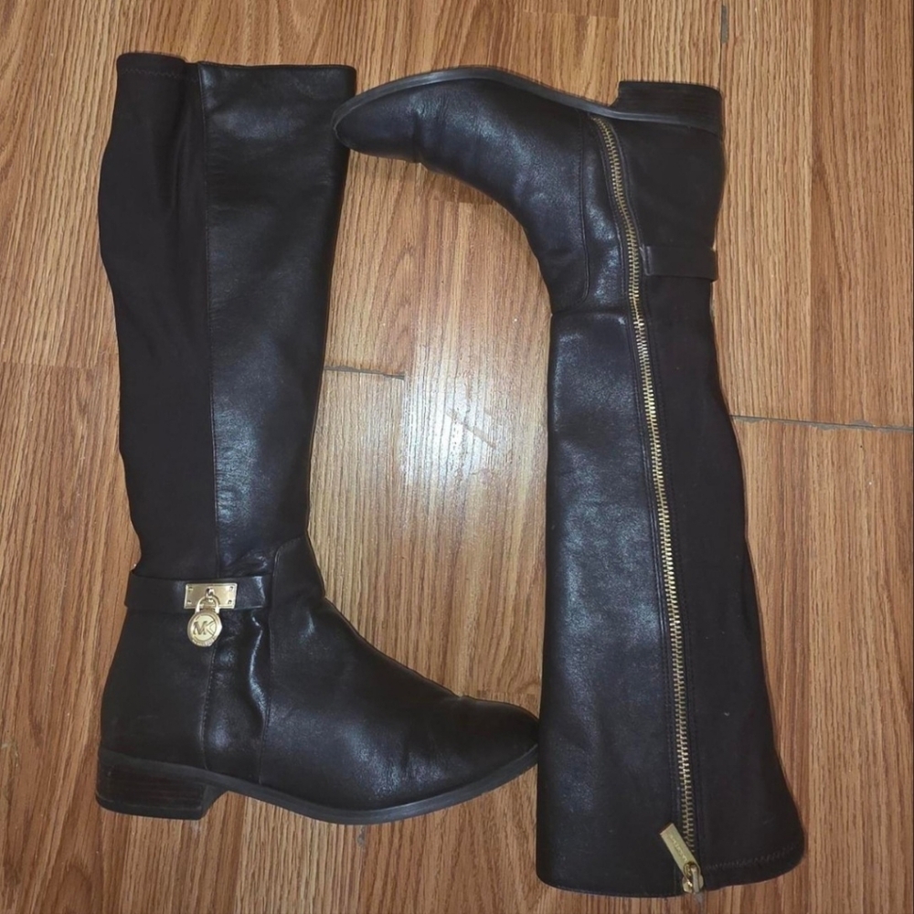 Michael Kors Brown Leather Knee-High Boots